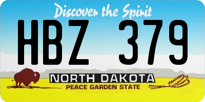 ND license plate HBZ379