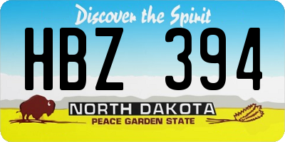 ND license plate HBZ394