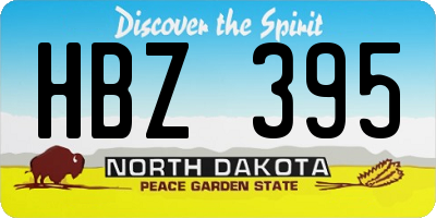 ND license plate HBZ395