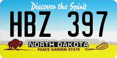 ND license plate HBZ397
