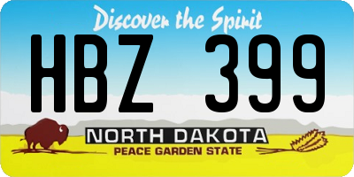 ND license plate HBZ399