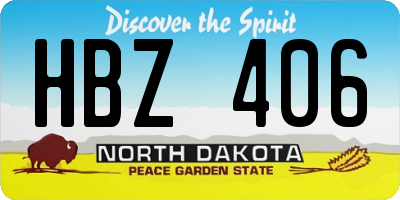 ND license plate HBZ406