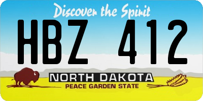 ND license plate HBZ412