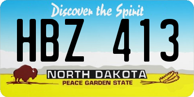 ND license plate HBZ413