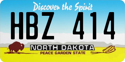 ND license plate HBZ414