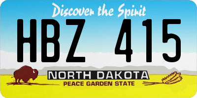 ND license plate HBZ415