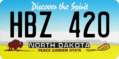 ND license plate HBZ420