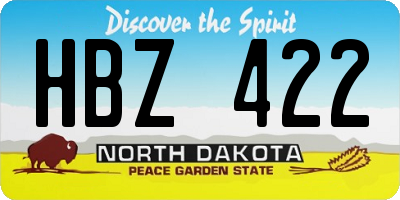 ND license plate HBZ422