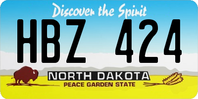 ND license plate HBZ424