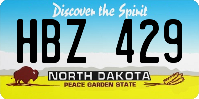 ND license plate HBZ429