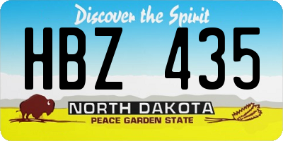 ND license plate HBZ435