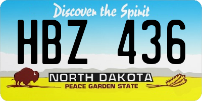 ND license plate HBZ436