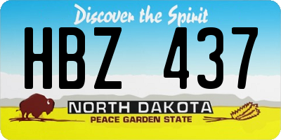 ND license plate HBZ437