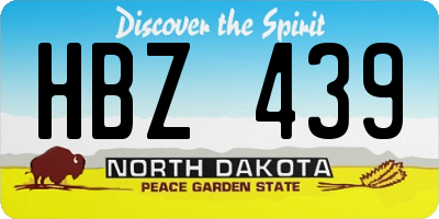 ND license plate HBZ439