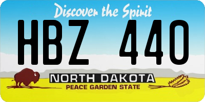 ND license plate HBZ440