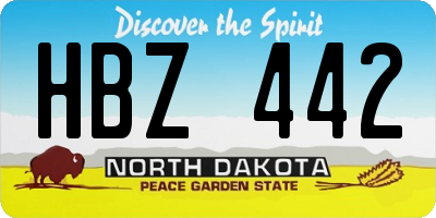 ND license plate HBZ442