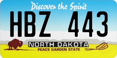 ND license plate HBZ443