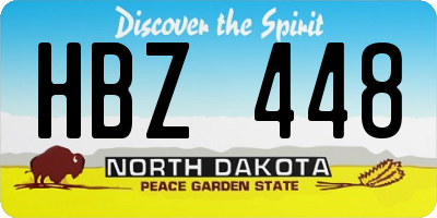 ND license plate HBZ448