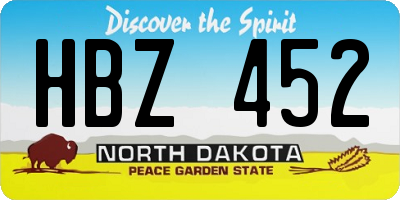 ND license plate HBZ452