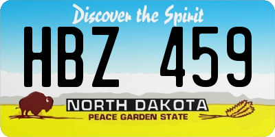 ND license plate HBZ459