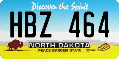 ND license plate HBZ464