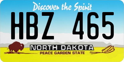 ND license plate HBZ465