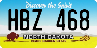 ND license plate HBZ468