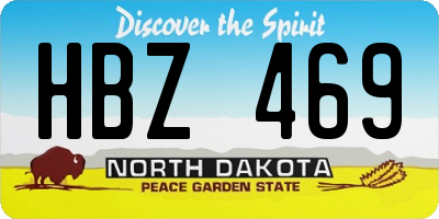 ND license plate HBZ469