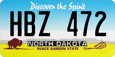 ND license plate HBZ472