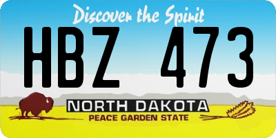 ND license plate HBZ473