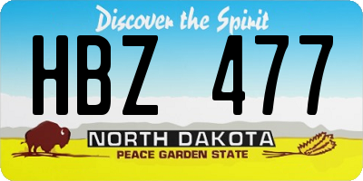 ND license plate HBZ477