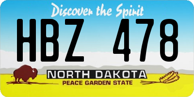 ND license plate HBZ478