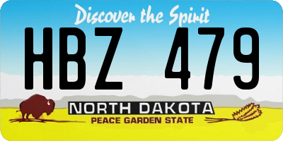 ND license plate HBZ479