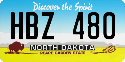 ND license plate HBZ480
