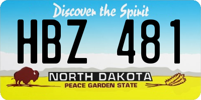 ND license plate HBZ481