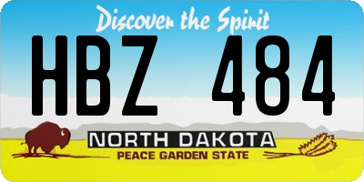 ND license plate HBZ484