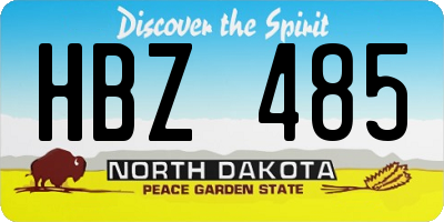 ND license plate HBZ485