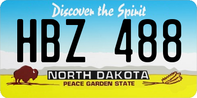 ND license plate HBZ488