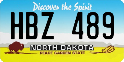 ND license plate HBZ489