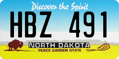 ND license plate HBZ491