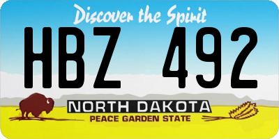 ND license plate HBZ492