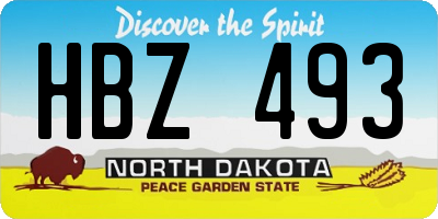 ND license plate HBZ493