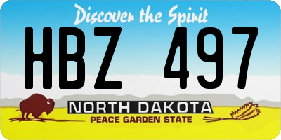 ND license plate HBZ497