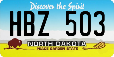 ND license plate HBZ503