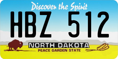 ND license plate HBZ512