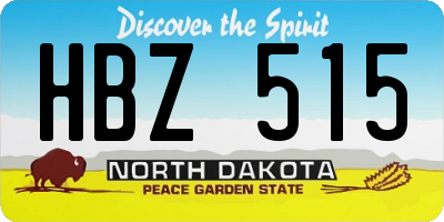 ND license plate HBZ515