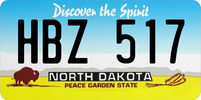 ND license plate HBZ517