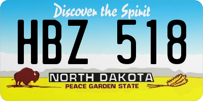 ND license plate HBZ518