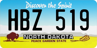 ND license plate HBZ519