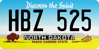 ND license plate HBZ525
